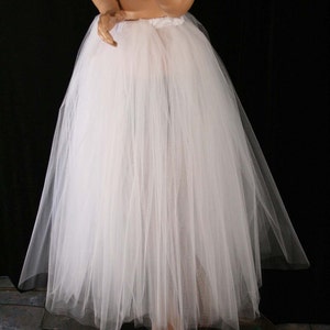 White Floor length Adult tutu tulle maxi skirt bridal petticoat Sizes XS Plus size formal dance wedding bride prom poofy ball gown image 3