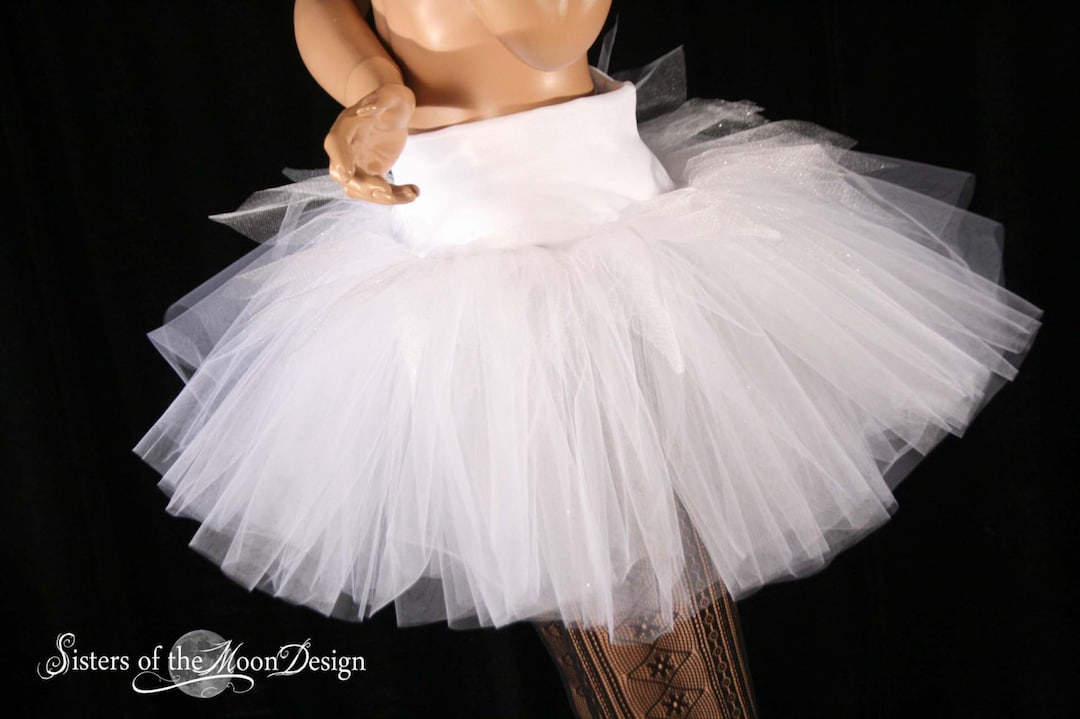 Large Tutu White Fairy Adult Tutu Tulle Skirt, Sizes XS- Plus Size - Three Layer ...