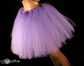 Light Purple Tulle Skirt Midi knee length Adult tutu Sizes XS - Plus size - dance bridal petticoat halloween costume cosplay bachelorette