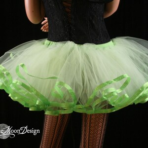 Lime Crime tutu petticoat skirt apple green trimmed Halloween costume bridal poofy carnival dance Adult Size XS Plus Sisters of the Moon image 2