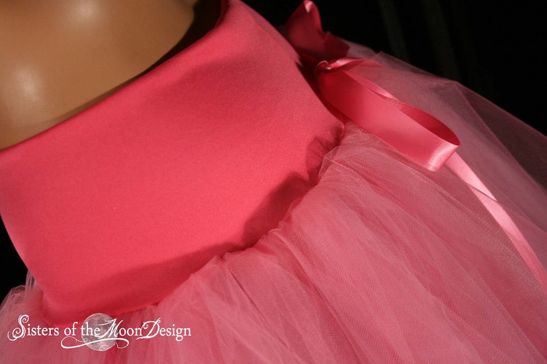 Princess Pink Midi tulle skirt two tier adult tutu knee length Sizes XS Plus size ballet dance wear Victorian costume bridal bride image 5