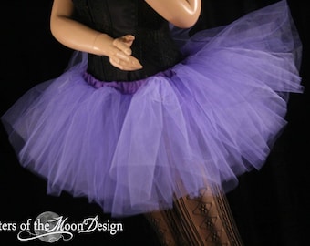 Light Purple adult tutu short tulle skirt poofy petticoat Sizes XS - Plus size - Dance halloween costume roller derby rave wear bachelorette