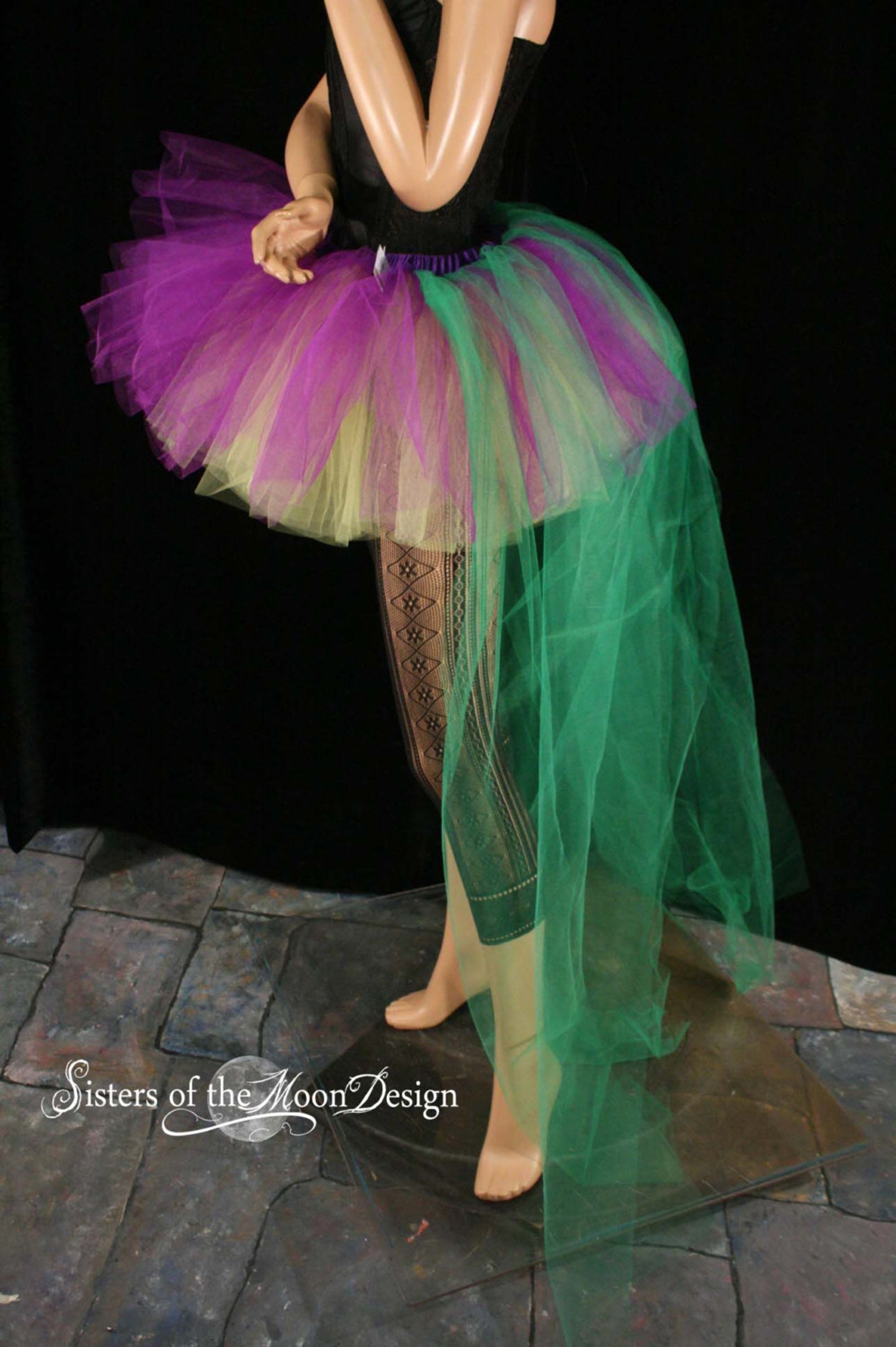 Mardi Gras Adult Tutu Skirt Layered Trail Train Back Bustle Etsy