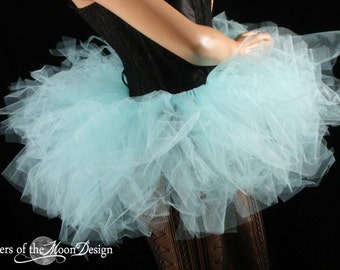 Trashy Aqua tutu UV reactive extra poofy skirt Adult dance bridal roller derby halloween costume -You choose Size- Sisters of the Moon