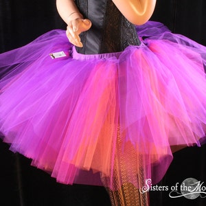 Purple fuchsia orange adult tutu tulle skirt Three layers Custom Sizes XS Plus roller derby costume dance bachelorette 80s party kawaii image 3
