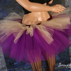 Purple gold adult tutu skirt three layer Sizes XS Plus Mardi gras gothic dance roller derby costume halloween bachelorette birthday image 1