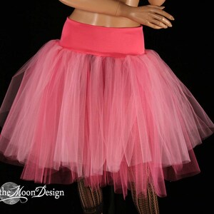 Princess Pink Midi tulle skirt two tier adult tutu knee length Sizes XS Plus size ballet dance wear Victorian costume bridal bride image 3