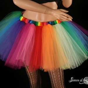 Rainbow Tutu short Tulle skirt Adult tutu pride carnival costume party Run race tutu roller derby cosplay clown - You Choose Size - SOTMD