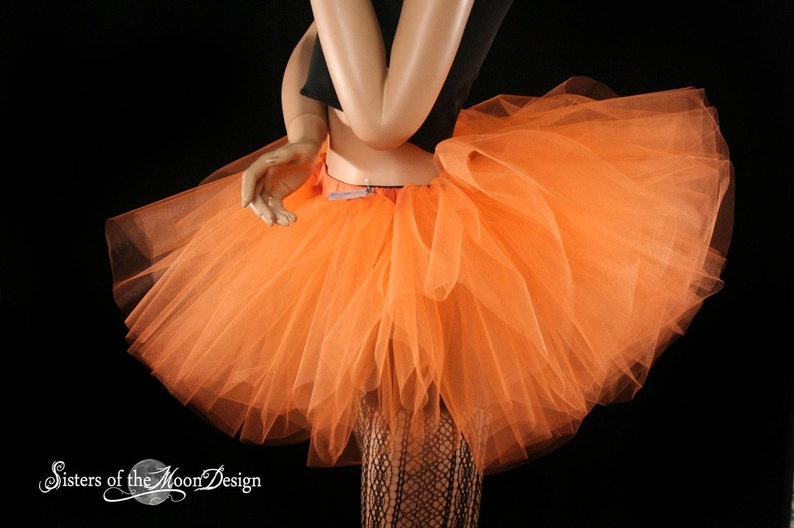 Orange Black Girls Ballet Dance Rave Halloween Tutu Petticoat-One Size