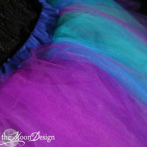 Purple Peacock bustle tutu skirt high low extra poofy halloween costume dance gothic prom bridal Adult Size XS Plus Sisters Of the Moon image 5