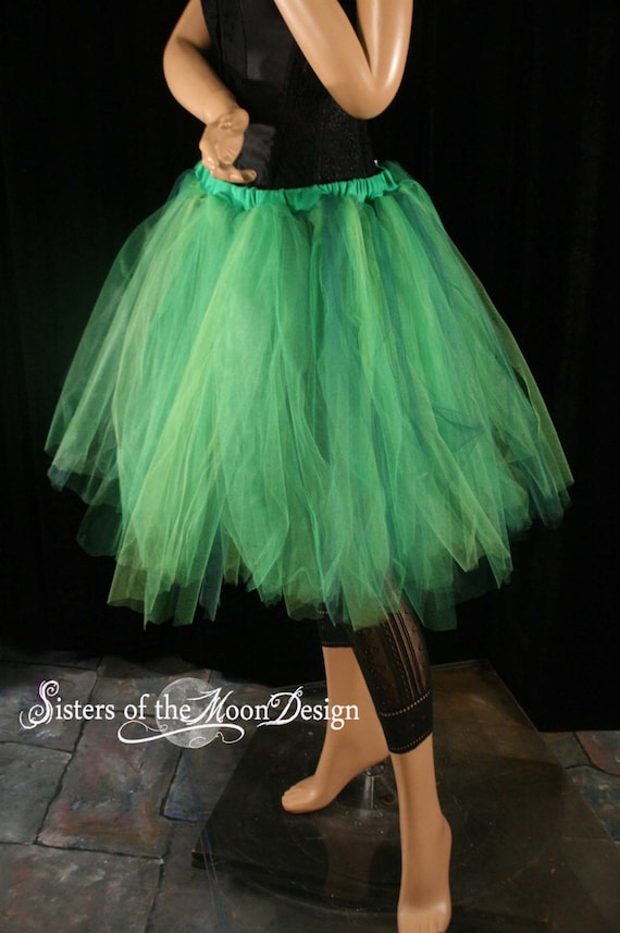 Absinthe fairy Streamer tutu skirt adult mixed green costume club roller derby halloween run race -You Choose Size Sisters of the Moon