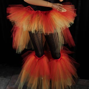 Fire Raver set Adult tutu skirt with tulle boot covers Sizes XS Plus rave dance club party leg warmers neon retro fairy costume halloween image 2