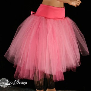 Princess Pink Midi tulle skirt two tier adult tutu knee length Sizes XS Plus size ballet dance wear Victorian costume bridal bride image 2
