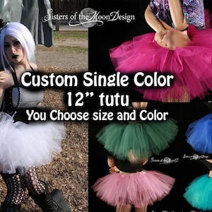 Custom Color Adult tutu tulle skirt petticoat Sizes XS-Plus rave run halloween costume dance bridal bachelorette party Sisters of the Moon image 1