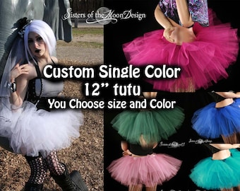 Custom Color Adult tutu tulle skirt petticoat Sizes XS-Plus -rave run halloween costume dance bridal bachelorette party -Sisters of the Moon