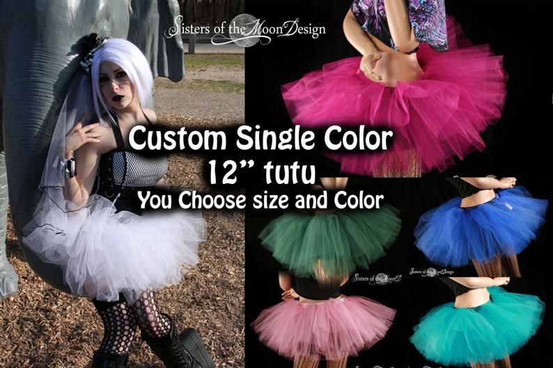 Custom Color Adult tutu tulle skirt petticoat Sizes XS-Plus rave run halloween costume dance bridal bachelorette party Sisters of the Moon image 1