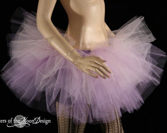 Jupe en tutu tulle superposée deux tons pastel goth lolita lavande rose féerique club porter rêve adulte costume rave -You Choose Size