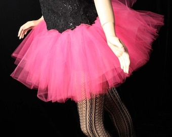 Hot Pink tutu skirt poofy petticoat ballet dance costume running bachelorette breast cancer - Adult Size XS - Plus -Sisters of the Moon