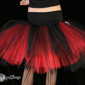 Black Red Adult tutu tulle skirt Midi length three layer petticoat Sizes XS Plus gothic lolita costume dance vampire halloween birthday image 4