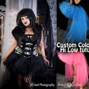 Custom Bustle skirt High low Adult TUTU tulle skirt Sizes XS - Plus - Wedding Bridal Train Petticoat halloween costume Cosplay Prom Dance