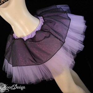 Sparkle Lavender black Tutu skirt dance costume roller derby pastel goth cyber gothic halloween run club rave Adult Size XS Plus SOTMD image 3