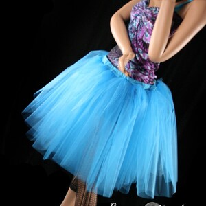 Turquoise Blue Tulle skirt adult tutu knee length Midi petticoat Sizes XS Plus size bridal wedding costume ballet dance bachelorette party image 5