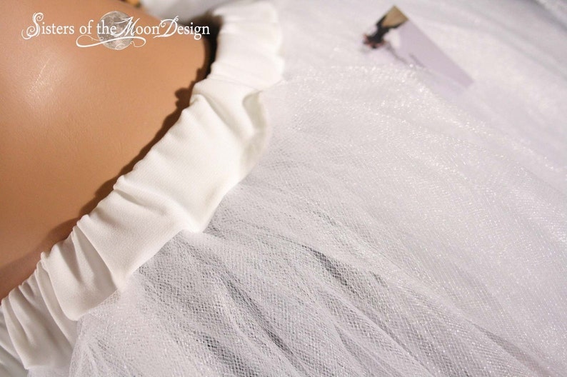 White Glimmer adult Tutu midi tulle Skirt knee length two layer petticoat Sizes XS Plus wedding bridal bride tutu bachelorette birthday image 4