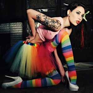 Rainbow Tutu short Tulle skirt Adult tutu pride carnival costume party Run race tutu roller derby cosplay clown You Choose Size SOTMD image 3