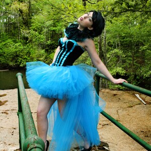 Turquoise blue Adult tutu tulle skirt high low Wedding bridal bustle fairytale dance prom costume  - Sizes XS - Plus -  Sisters of the Moon