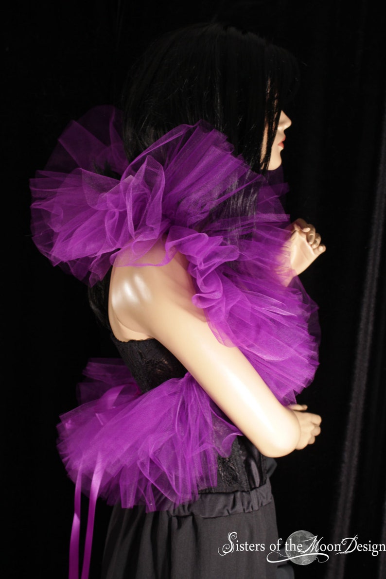 Purple Tulle Boa Tie on Boa Shoulder Shrug Wrap Gothic Formal Etsy