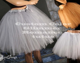 Custom Glimmer color adult midi tulle skirt knee length poofy petticoat - Sizes XS - Plus - dance Bridal lolita costume bride birthday party