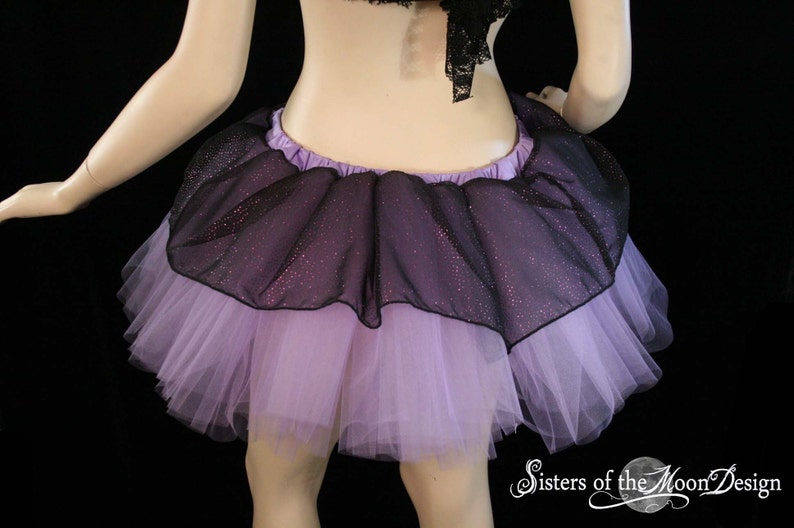 Sparkle Lavender black Tutu skirt dance costume roller derby pastel goth cyber gothic halloween run club rave Adult Size XS Plus SOTMD image 4