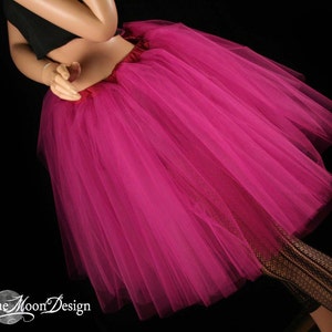 Fuchsia midi tulle skirt adult tutu knee length skirt petticoat Sizes XS Plus , dance costume bridal wedding bachelorette birthday lolita image 3