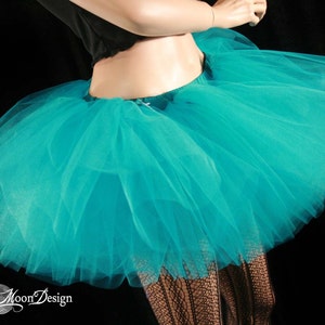 Teal Adult tutu skirt short tulle skirt Sizes XS Plus size petticoat dance roller derby costume rave wear ballet bachelorette festival image 1