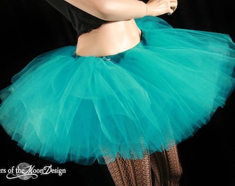 Teal Adult tutu skirt short tulle skirt Sizes XS - Plus size petticoat dance roller derby costume rave wear ballet bachelorette festival