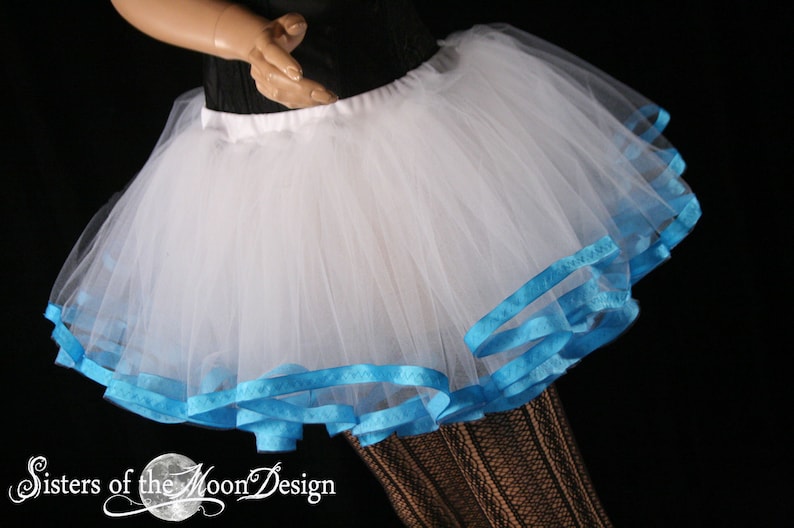 Enagua de tul tutú para adultos con ribete de color personalizado, tallas XS a tallas grandes, disfraz de Halloween para cosplay, baile, equipo nupcial, colores - Hermanas de la Luna imagen 5