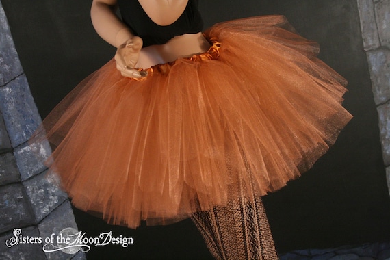 Copper Glimmer Adult Tutu Tulle Skirt Sizes XS Plus Two Layer