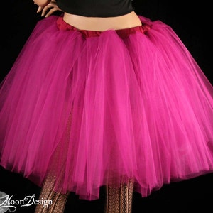 Fuchsia midi tulle skirt adult tutu knee length skirt petticoat Sizes XS Plus , dance costume bridal wedding bachelorette birthday lolita image 4