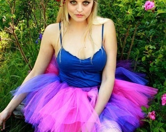 Cheshire tutu skirt extra puffy purple pink adult halloween dance cat cosplay costume rave  -- You Choose Size -- Sisters of the Moon