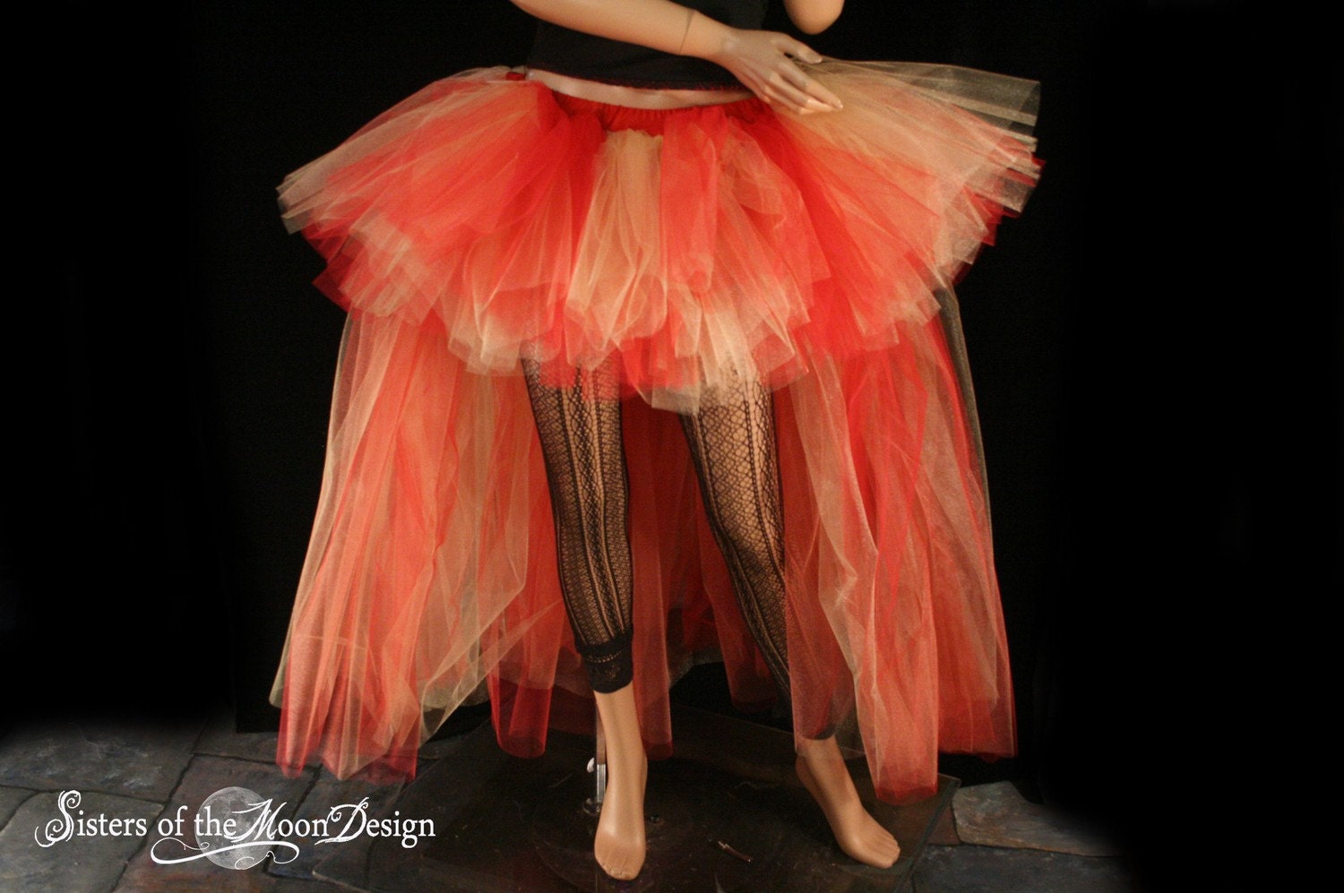 red tulle skirt xs