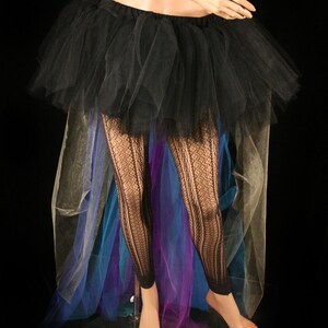 Peacock bustle black tutu skirt hi low Adult halloween costume dance gothic ballet You Choose Size Sisters Of the Moon image 2