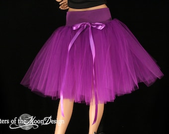 Purple Victorian Romance Tutu skirt extra poofy knee length Adult bridal wedding dance costume -- You Choose Size -- Sisters of the Moon