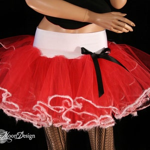 Santa Sweetie adult tutu skirt red white extra poofy Holiday christmas gift dance party petticoat -- You Choose Size -- Sisters of the Moon