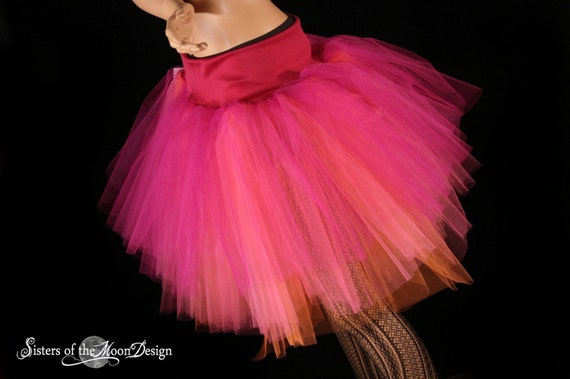 plakboek Laatste Lol Tutu Skirt Adult Three Layer Petticoat Fuchsia Pink Orange - Etsy
