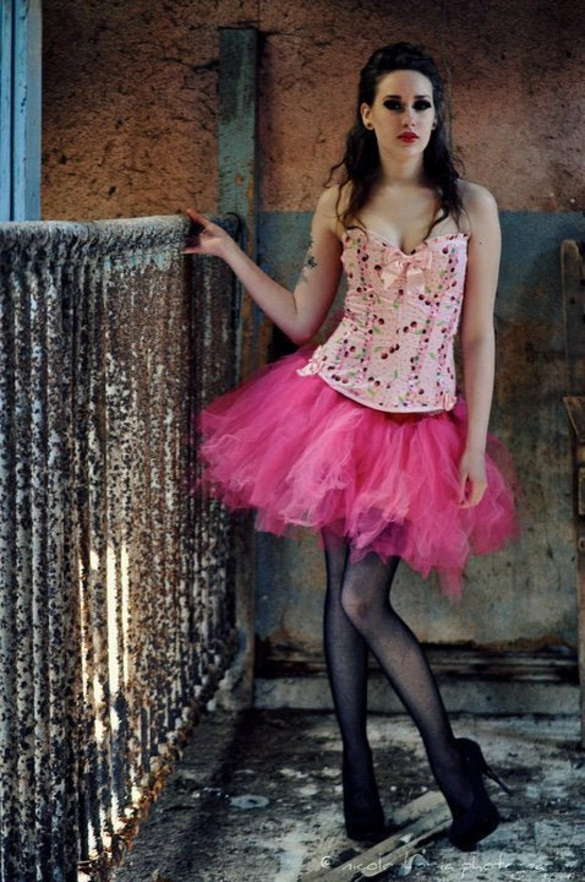 Streamer adult tutu skirt princess pink halloween costume knee Etsy