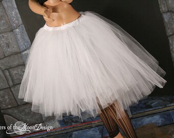 White High Low tulle skirt Adult tutu poofy petticoat skirt Sizes XS - Plus - 80s party dance costume bridal skirt lolita boy toy cosplay