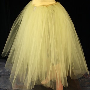 Adult tutu tulle skirt long yellow puffy petticoat two layer dance formal wedding bridal bridesmaid prom - All Sizes - Sisters of the Moon