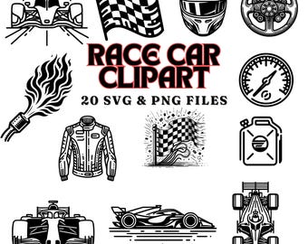 Race Car Clipart Bundle: Vintage Racing Graphics (Digital Download)
