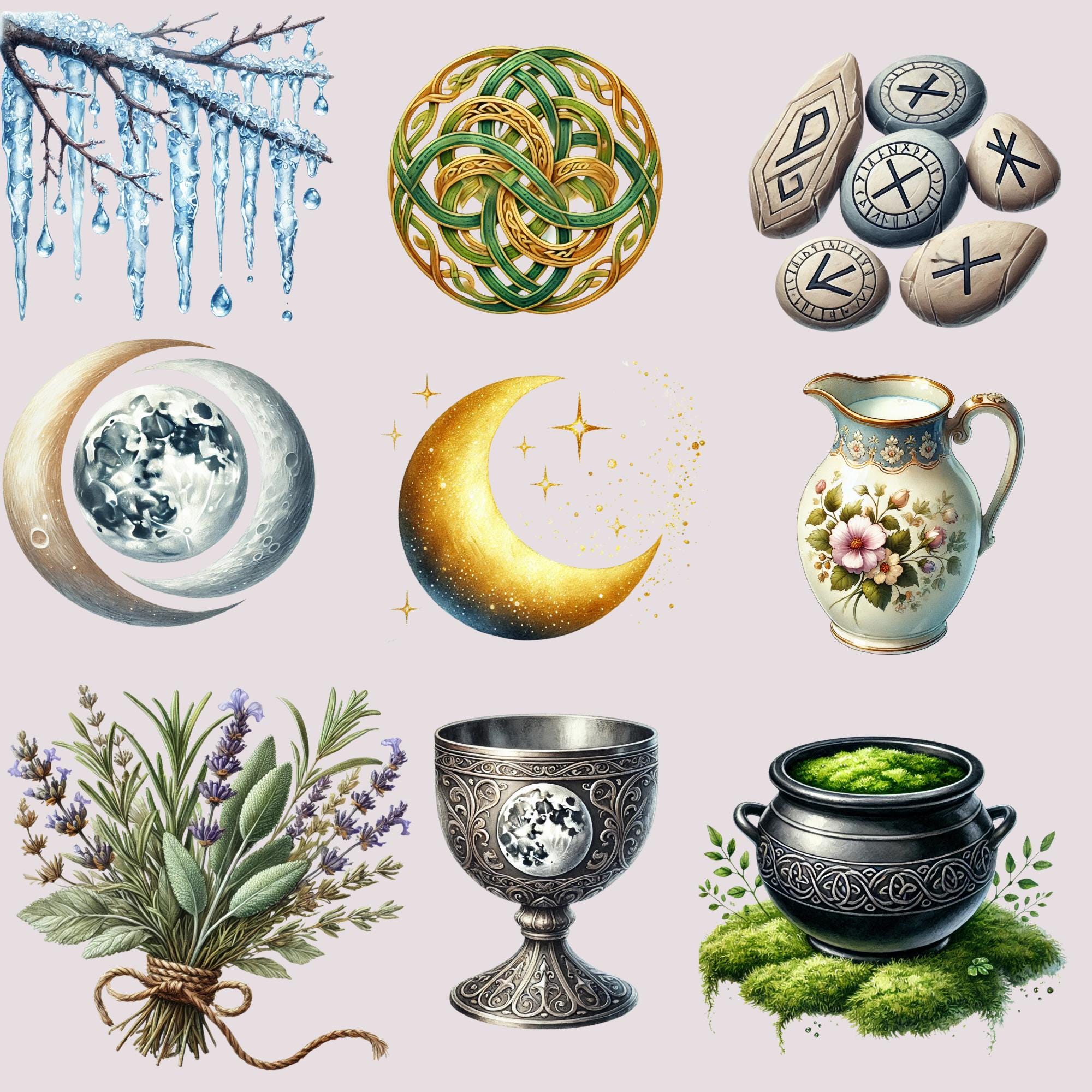 Imbolc Clipart Set Digital Download30 PNG 300 DPI Pagan, Celtic, Wiccan ...