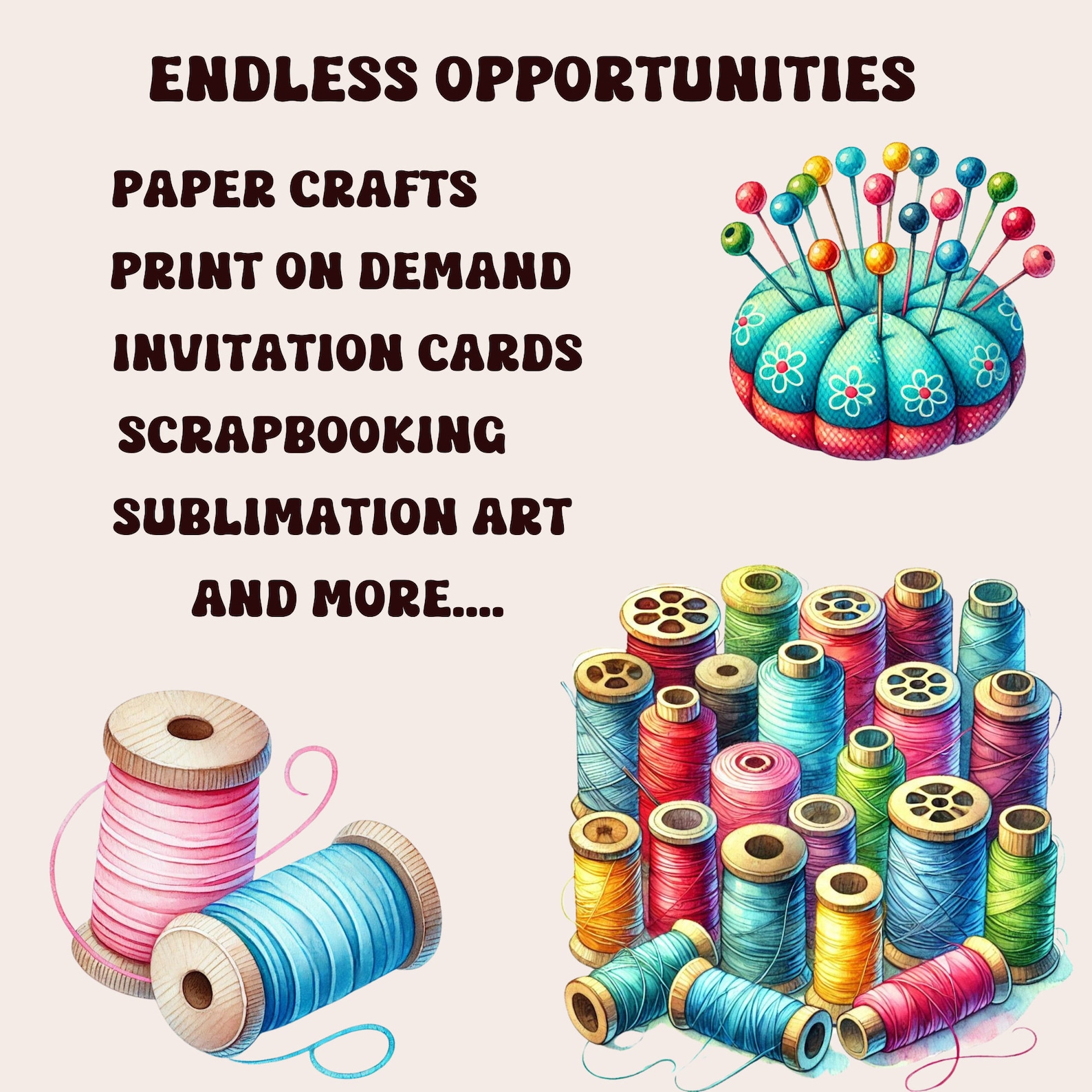 Watercolor Sewing Clipart Set: 20 PNG Images, Sewing Tools (digital ...